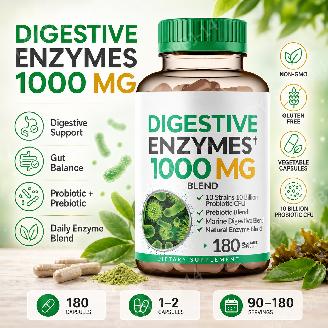 Digestive Enzymes 1000 Mg Blen - Digestive Enzyme Blend บทวิจารณ์และราคา