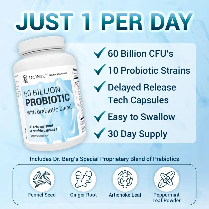 Dr. Berg 60 Billion 10 Strains - Probiotic 60 Billion บทวิจารณ์และราคา