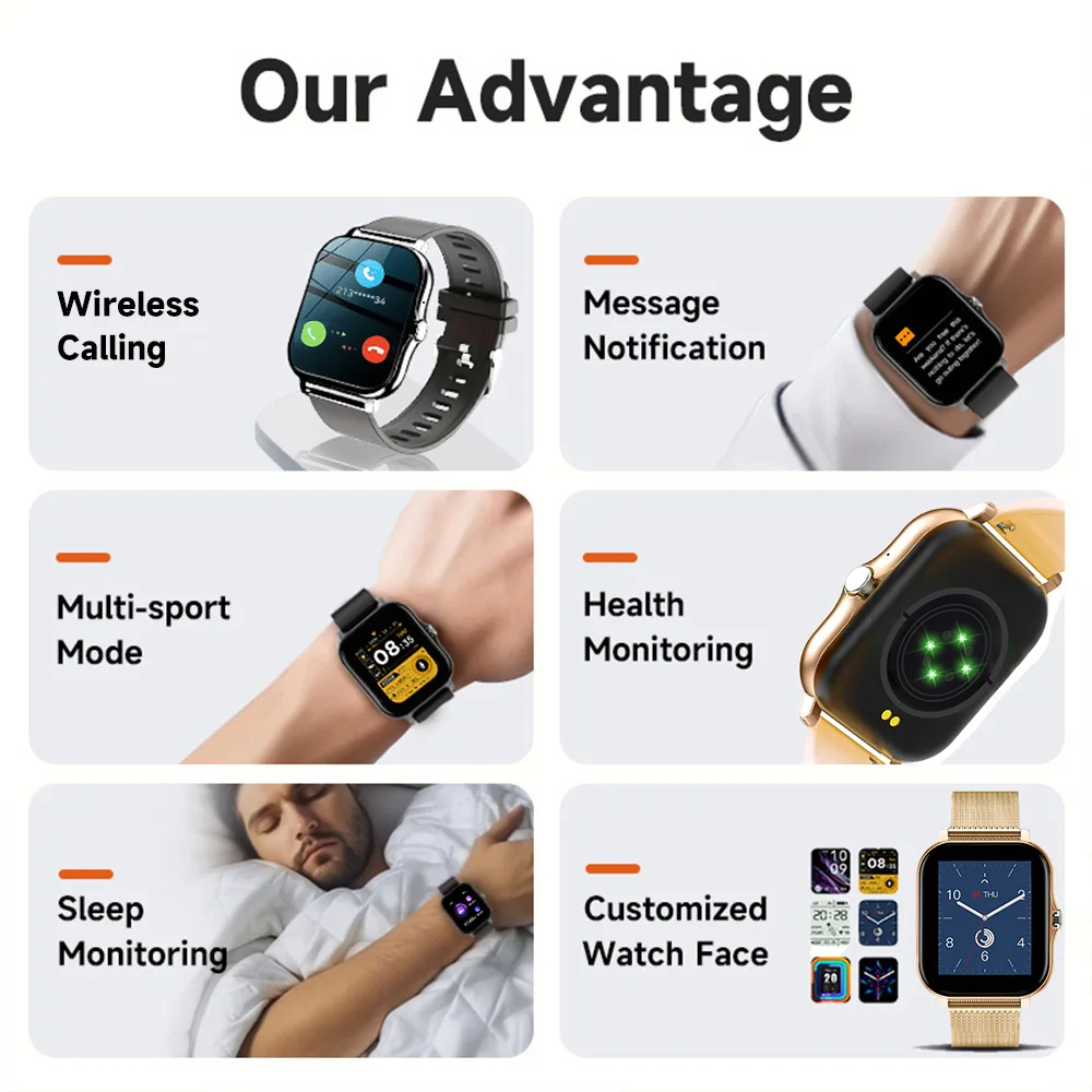 Smart Watch For Android IOS Wa - Nutrition Gym บทวิจารณ์และราคา