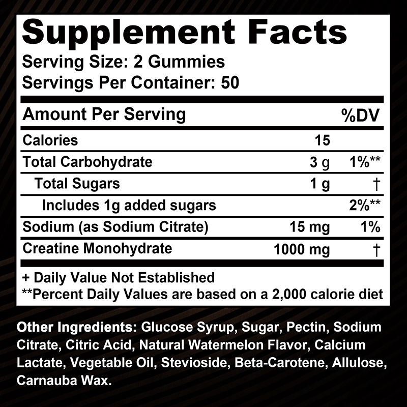 Creatine Monohydrate Gummies - - Pre Workout Supplement บทวิจารณ์และราคา